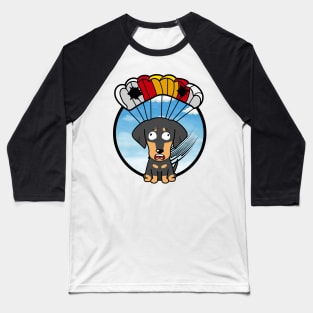 Silly dachshund dog has a broken parachute Baseball T-Shirt